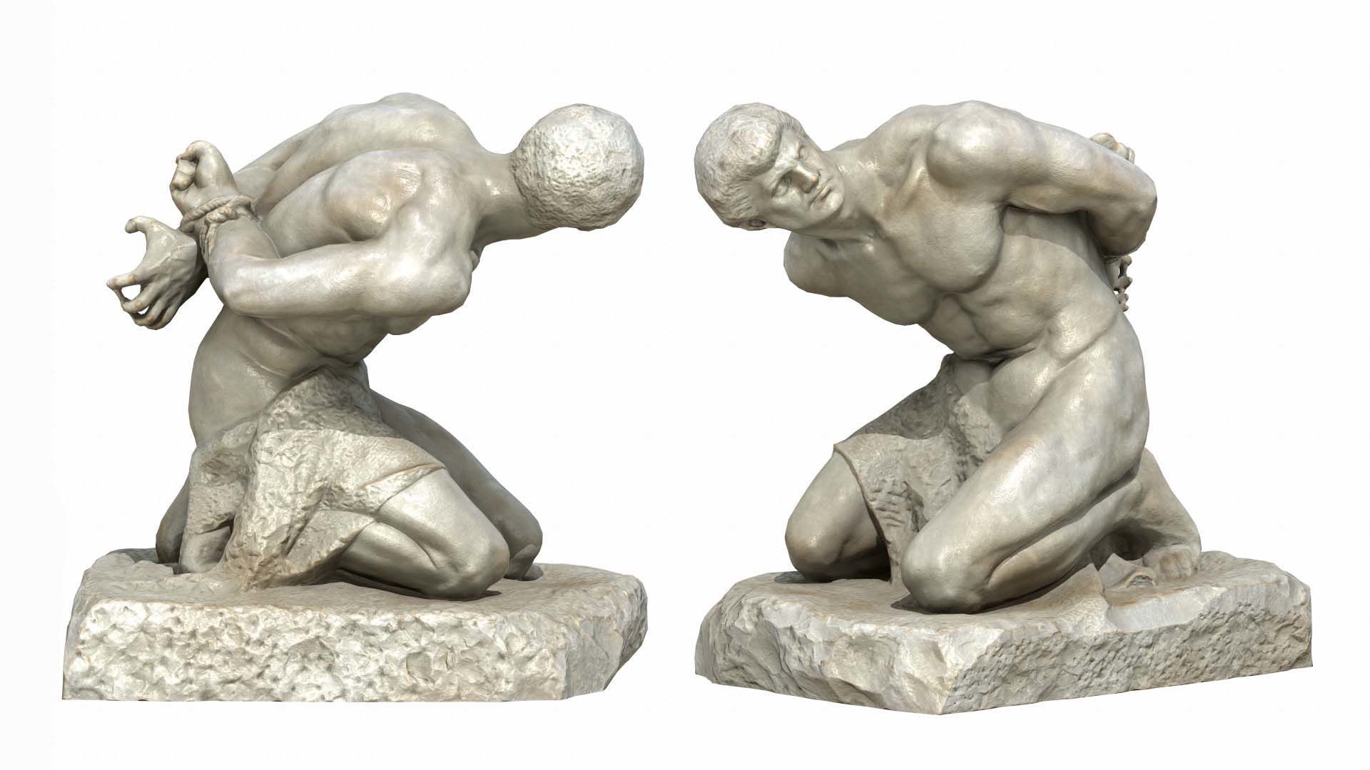 The Slave Statue Low Poly 018 Low-poly 3D model_1