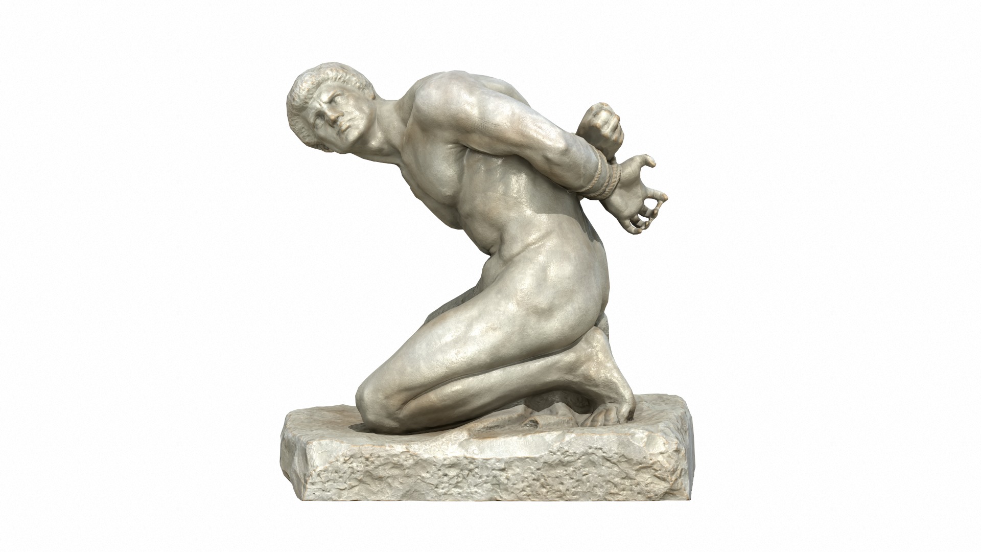 The Slave Statue Low Poly 018 Low-poly 3D model_9