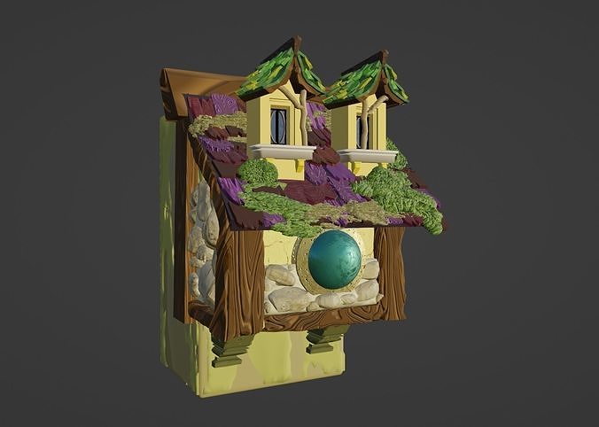 Blender Fantasy Medieval House Window Tower  Low-poly 3D model
