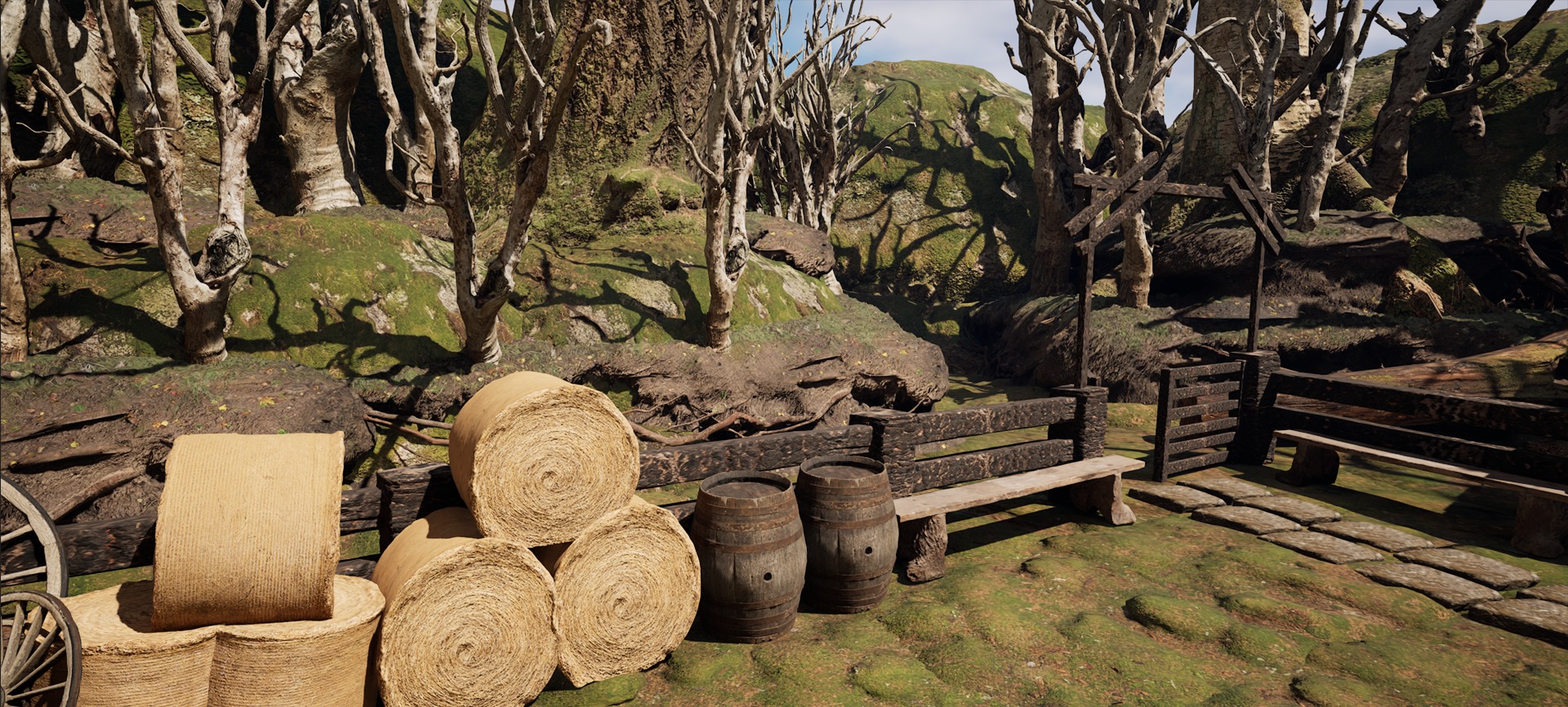 Farmer House and Barn in the Forest 3D model_16