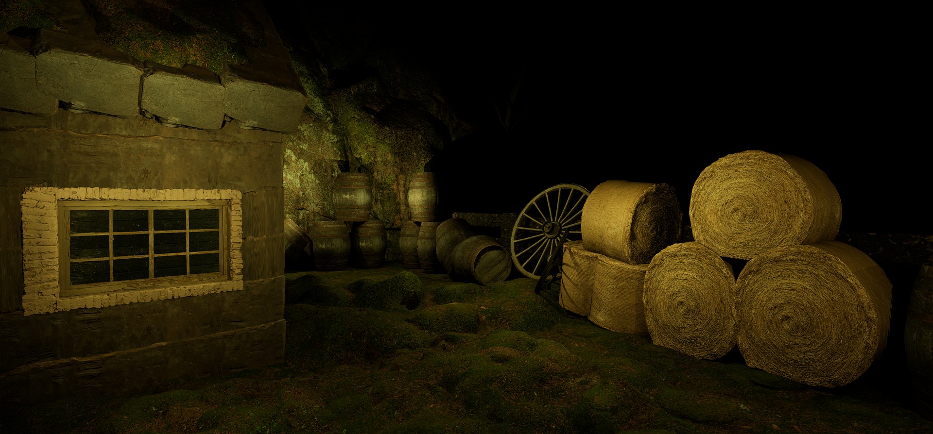 Farmer House and Barn in the Forest 3D model_87