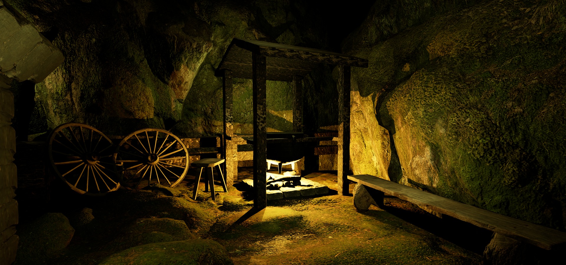 Farmer House and Barn in the Forest 3D model_98