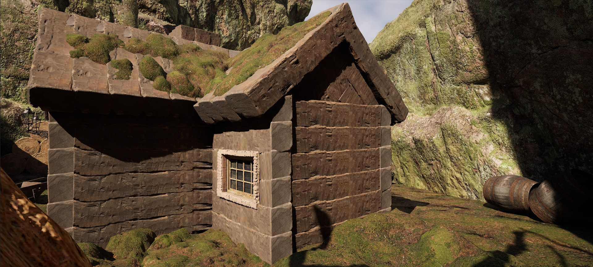 Farmer House and Barn in the Forest 3D model_23