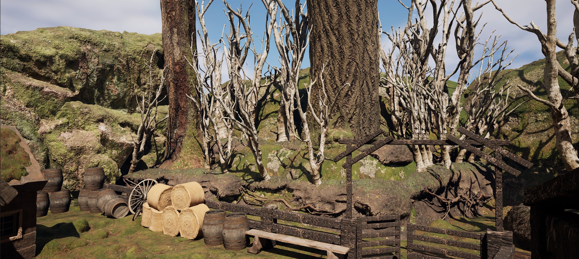 Farmer House and Barn in the Forest 3D model_12