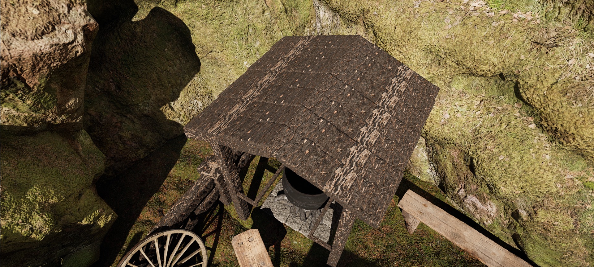 Farmer House and Barn in the Forest 3D model_33