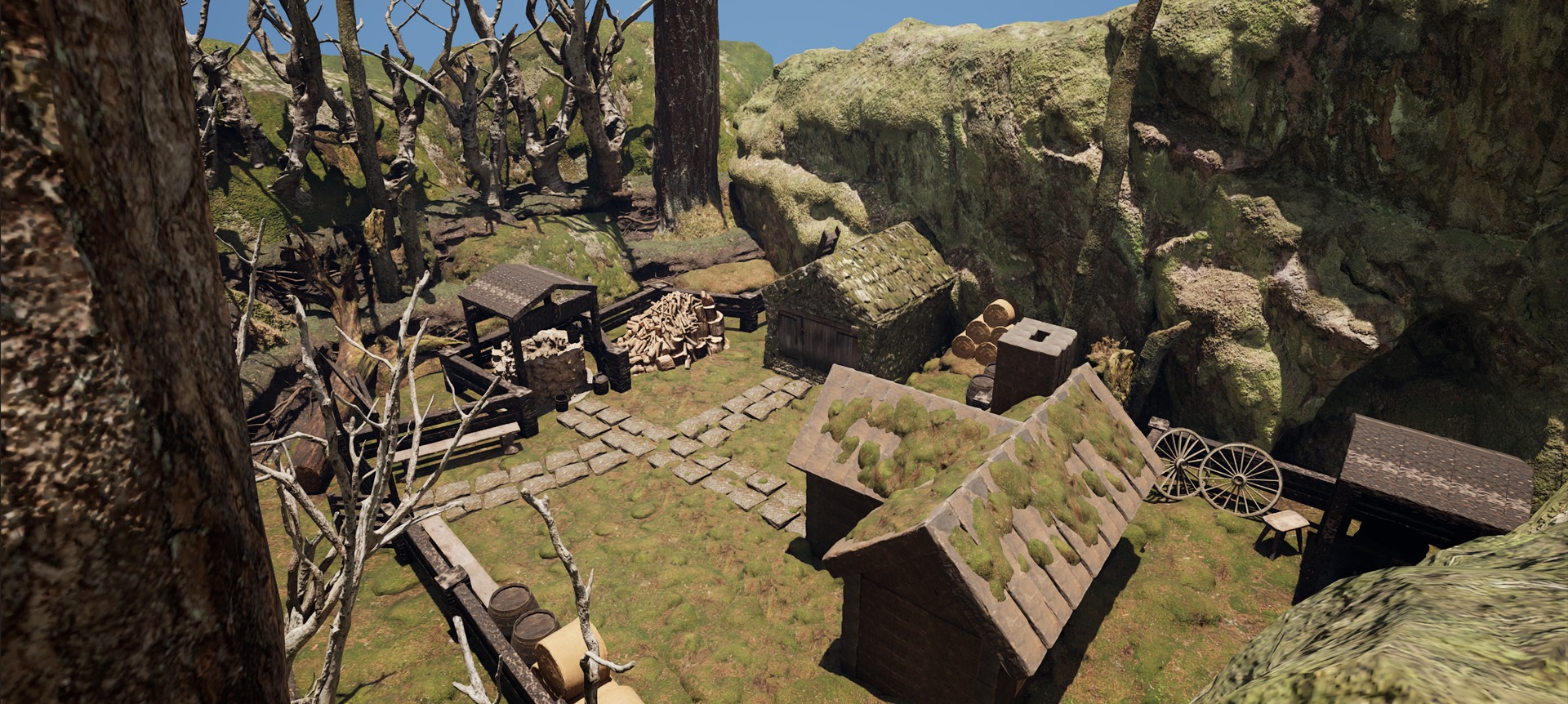 Farmer House and Barn in the Forest 3D model_61