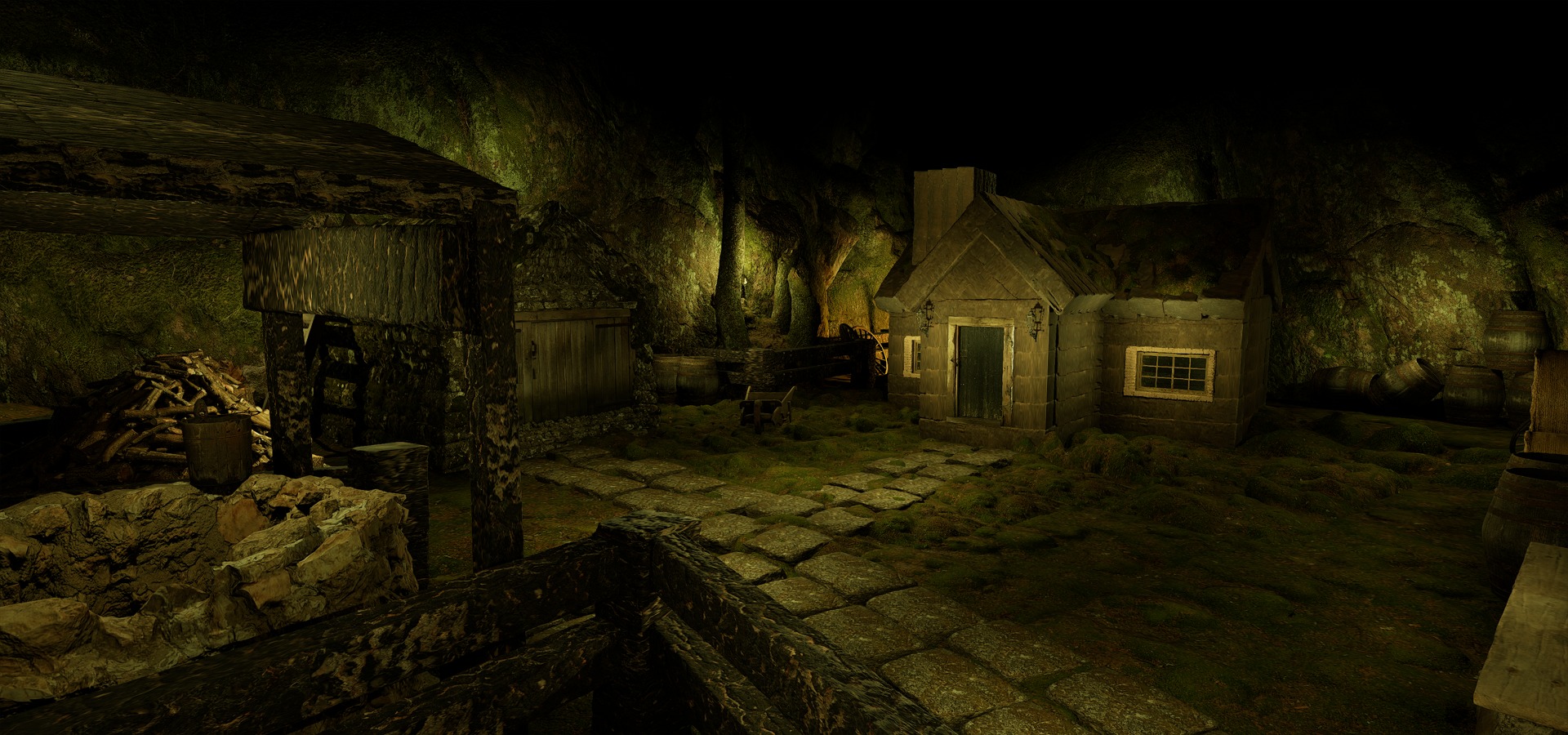 Farmer House and Barn in the Forest 3D model_74