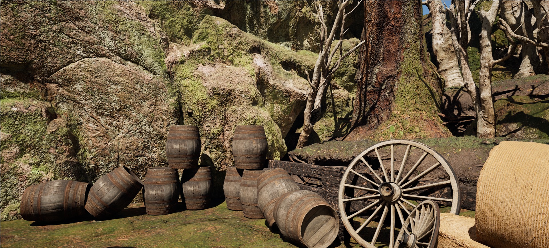 Farmer House and Barn in the Forest 3D model_14