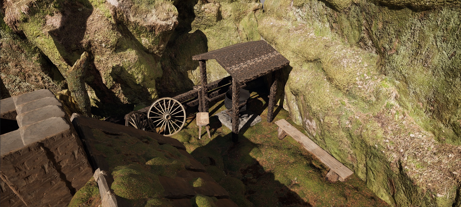 Farmer House and Barn in the Forest 3D model_27