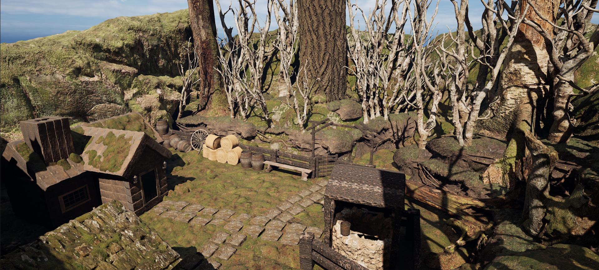 Farmer House and Barn in the Forest 3D model_58