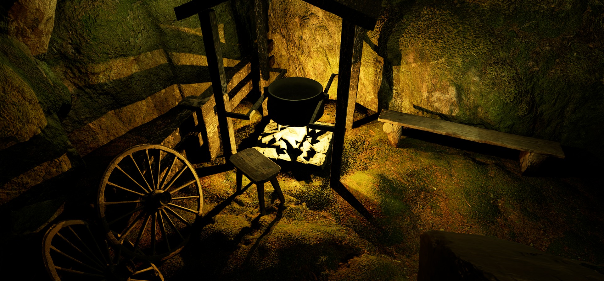 Farmer House and Barn in the Forest 3D model_99