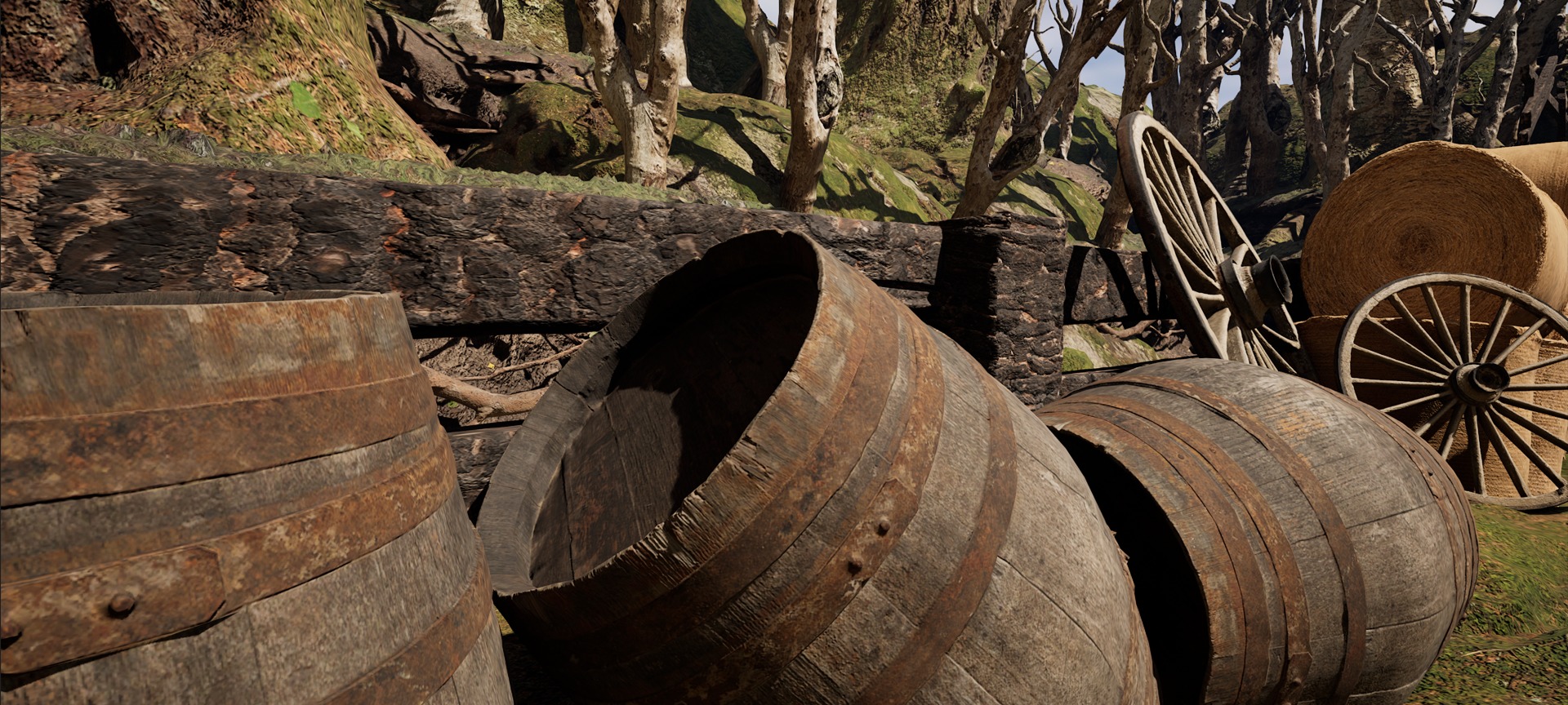 Farmer House and Barn in the Forest 3D model_17