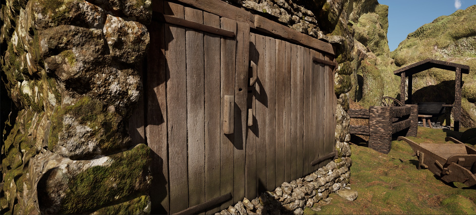 Farmer House and Barn in the Forest 3D model_40