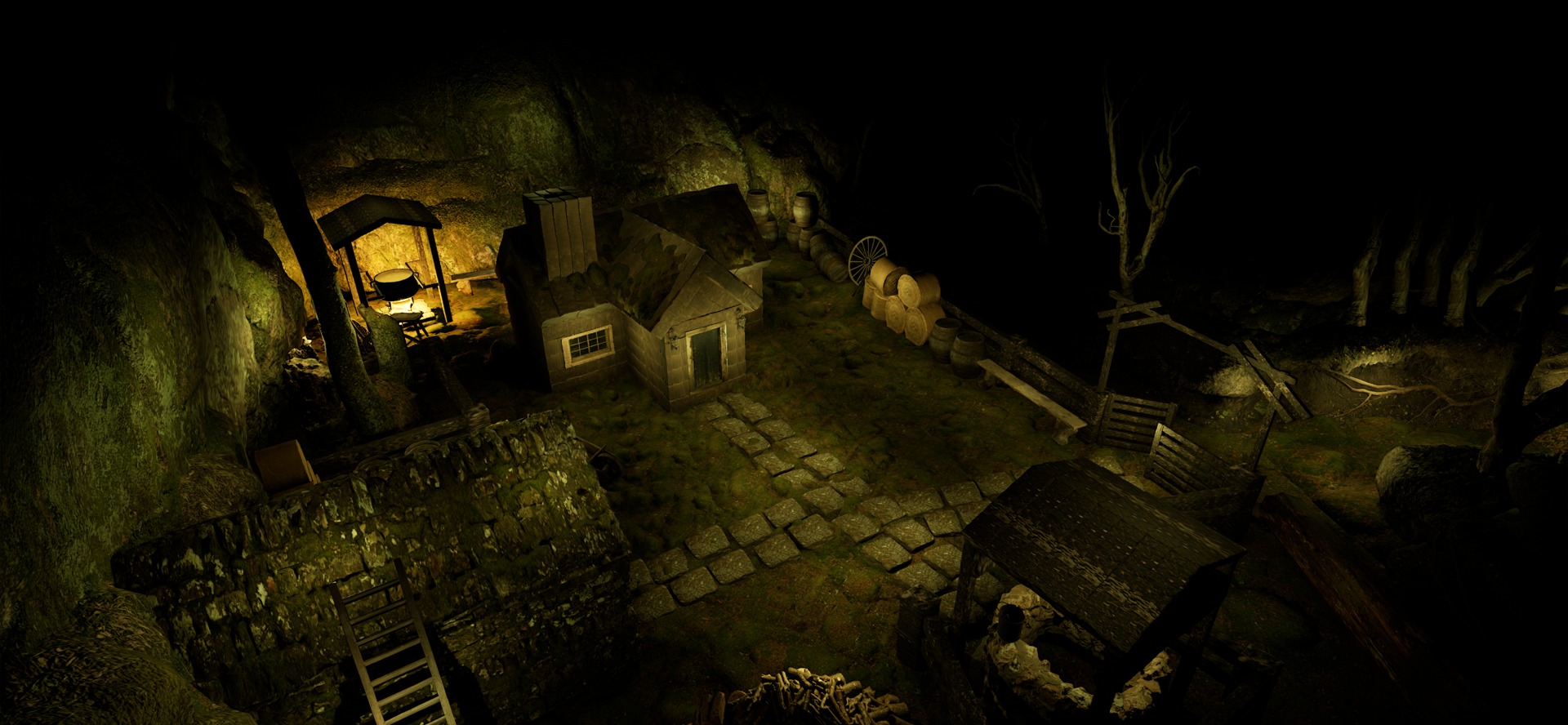 Farmer House and Barn in the Forest 3D model_103