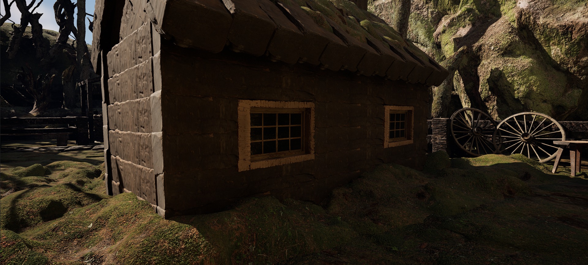 Farmer House and Barn in the Forest 3D model_25