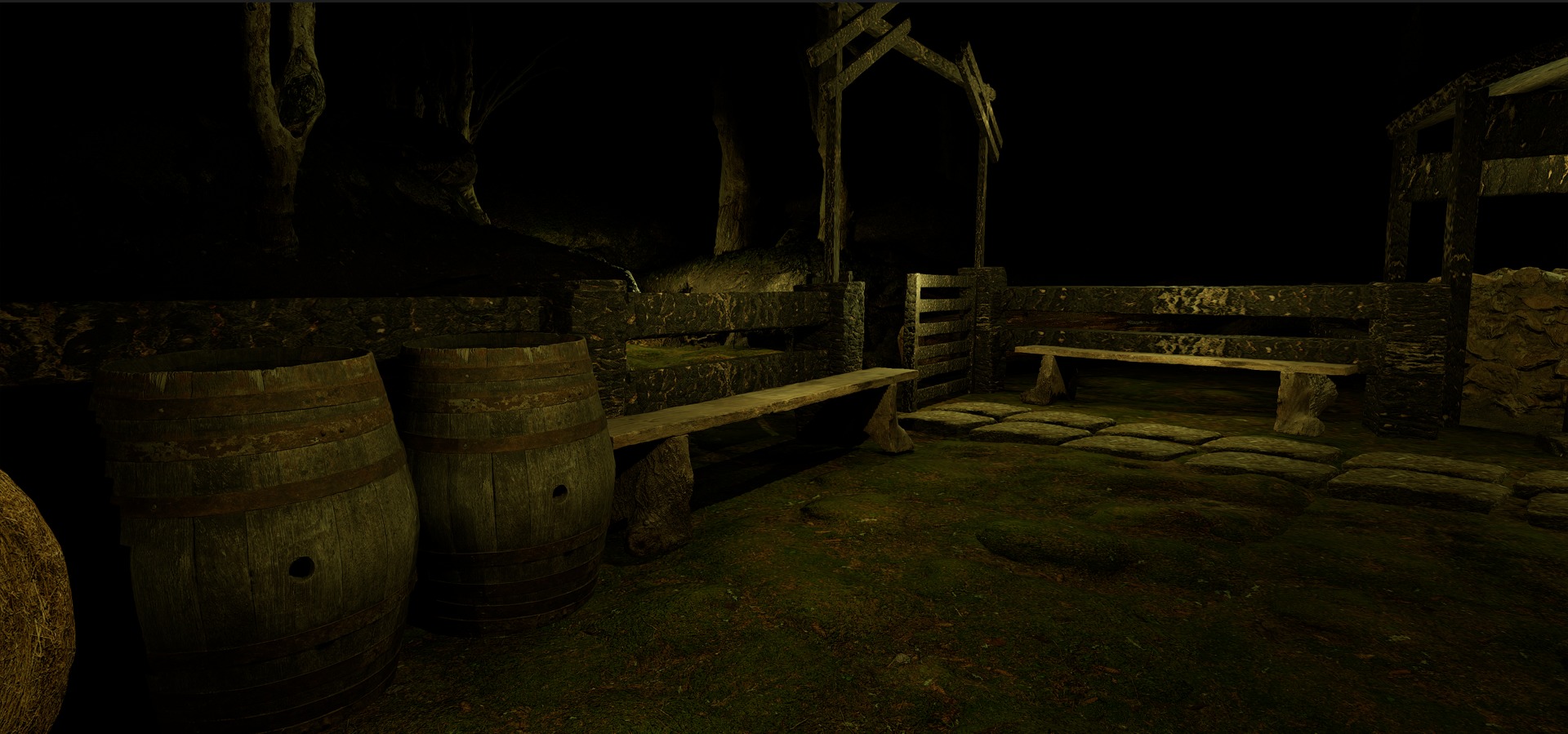 Farmer House and Barn in the Forest 3D model_93