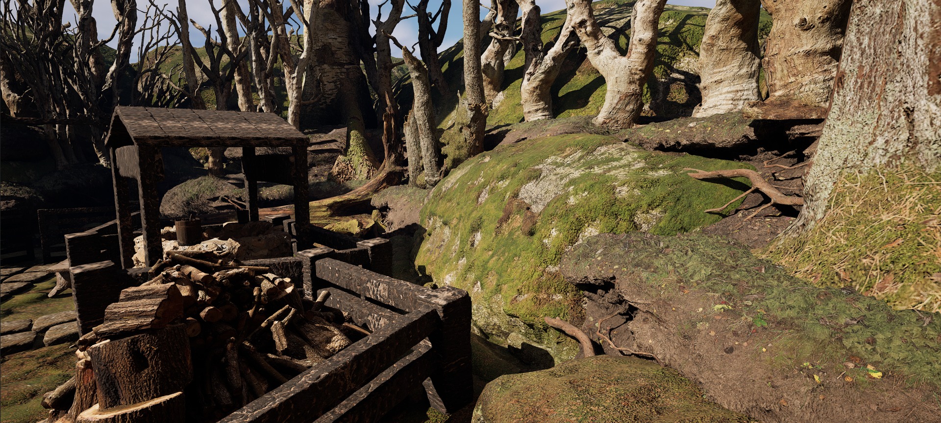 Farmer House and Barn in the Forest 3D model_51