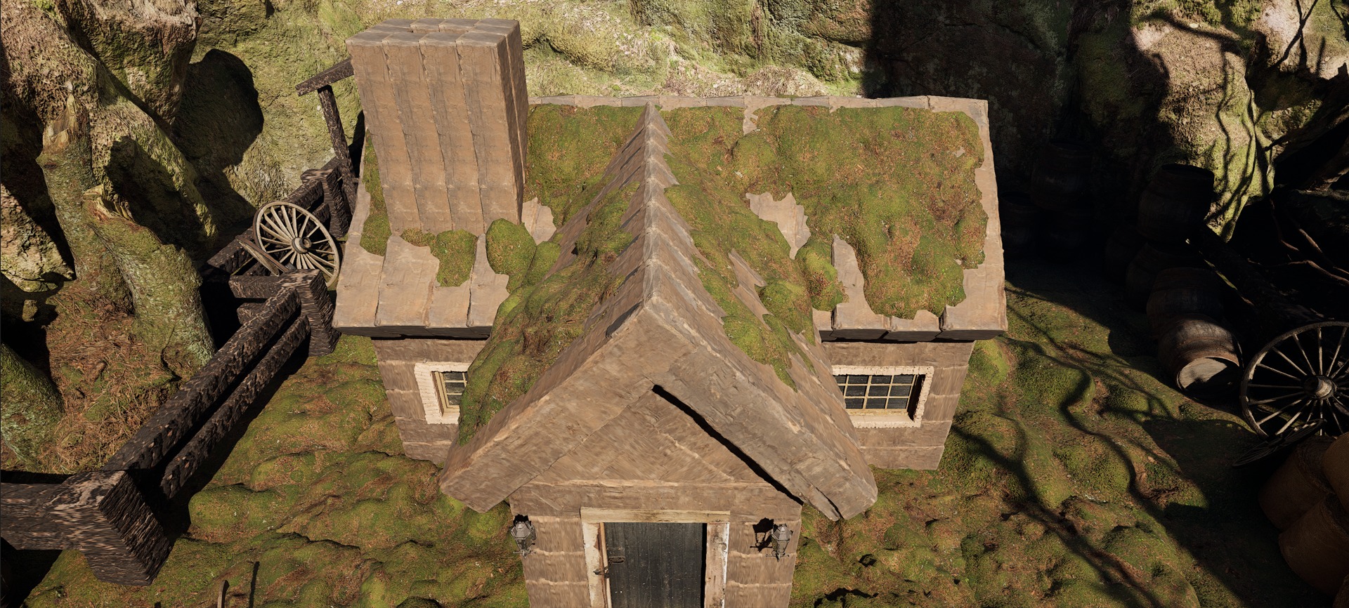 Farmer House and Barn in the Forest 3D model_24