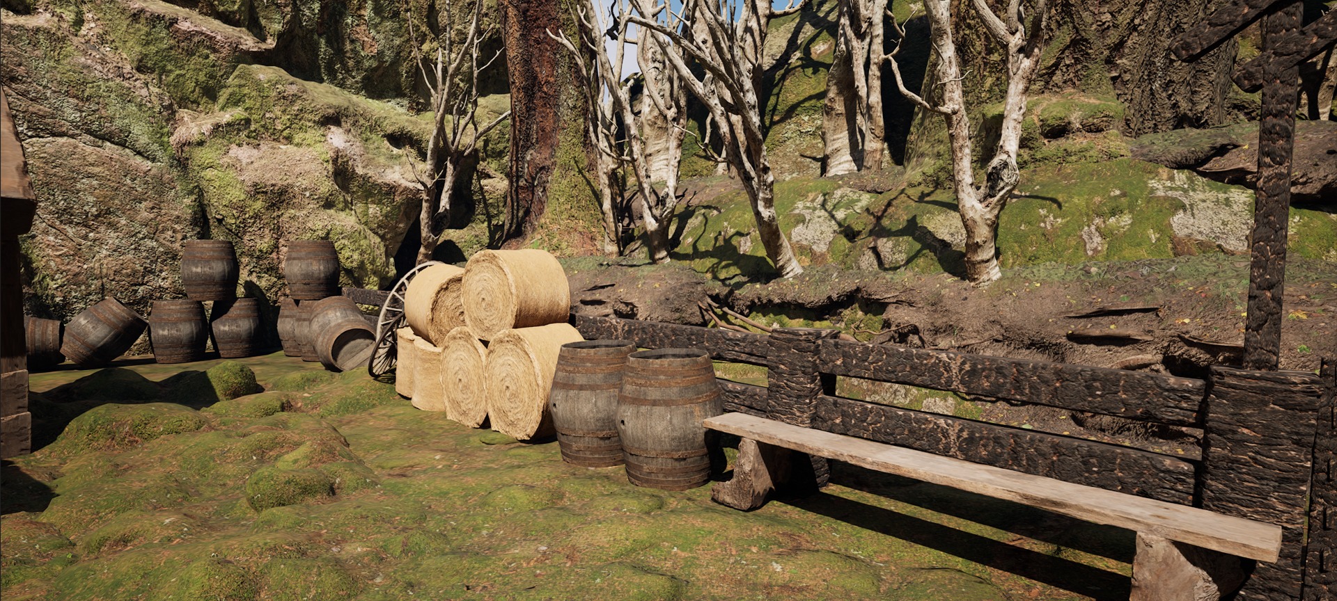 Farmer House and Barn in the Forest 3D model_11