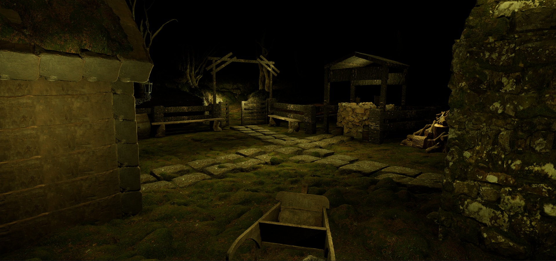 Farmer House and Barn in the Forest 3D model_89