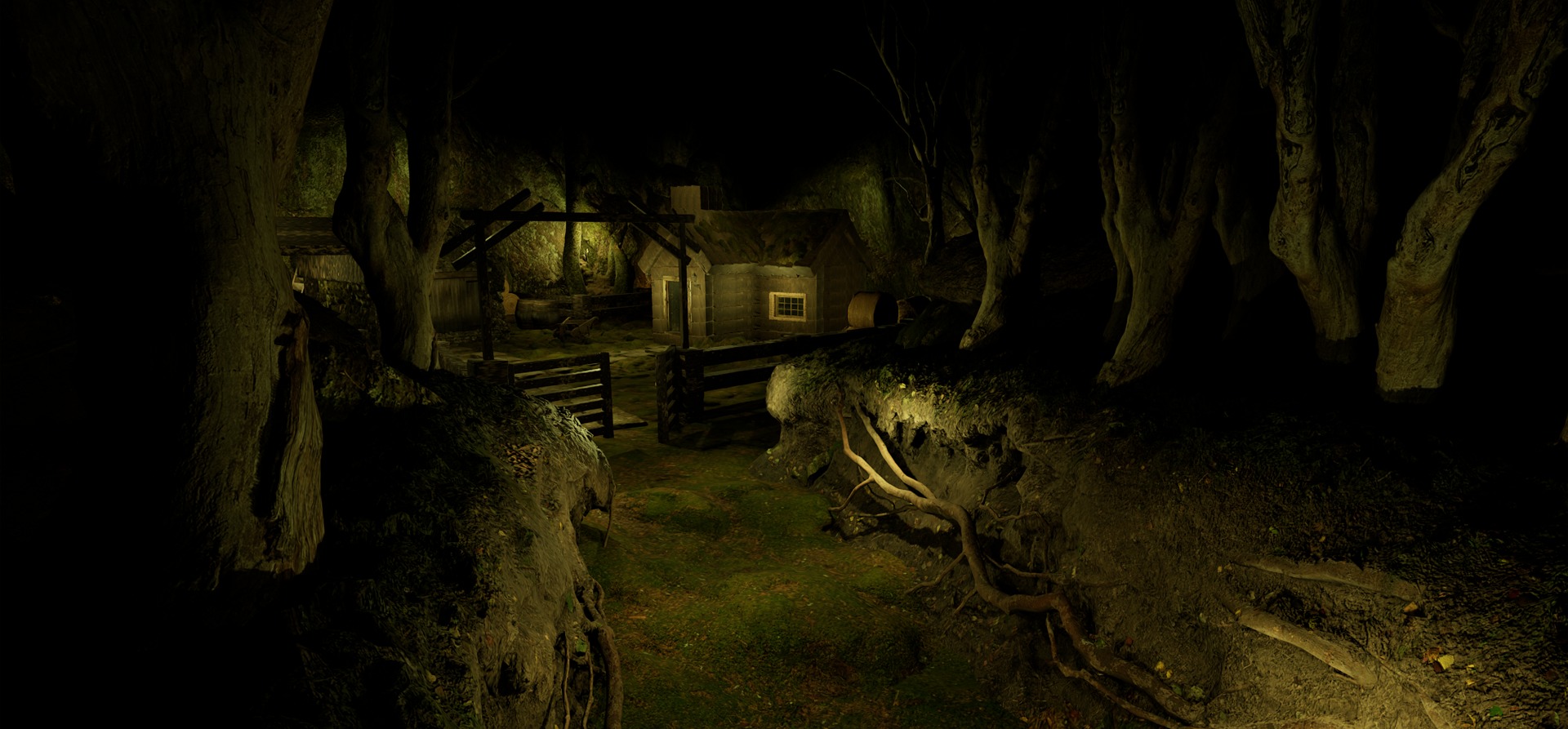 Farmer House and Barn in the Forest 3D model_71