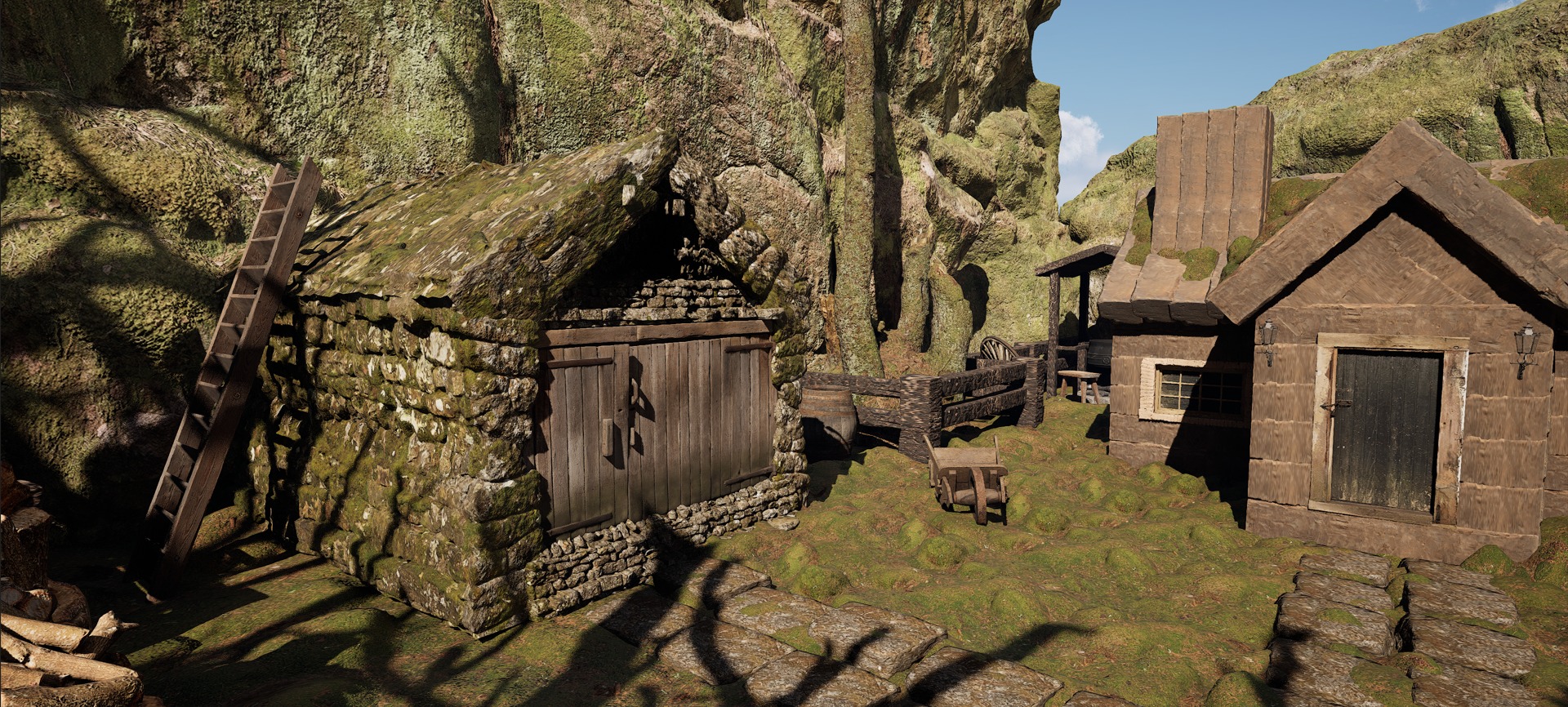 Farmer House and Barn in the Forest 3D model_39