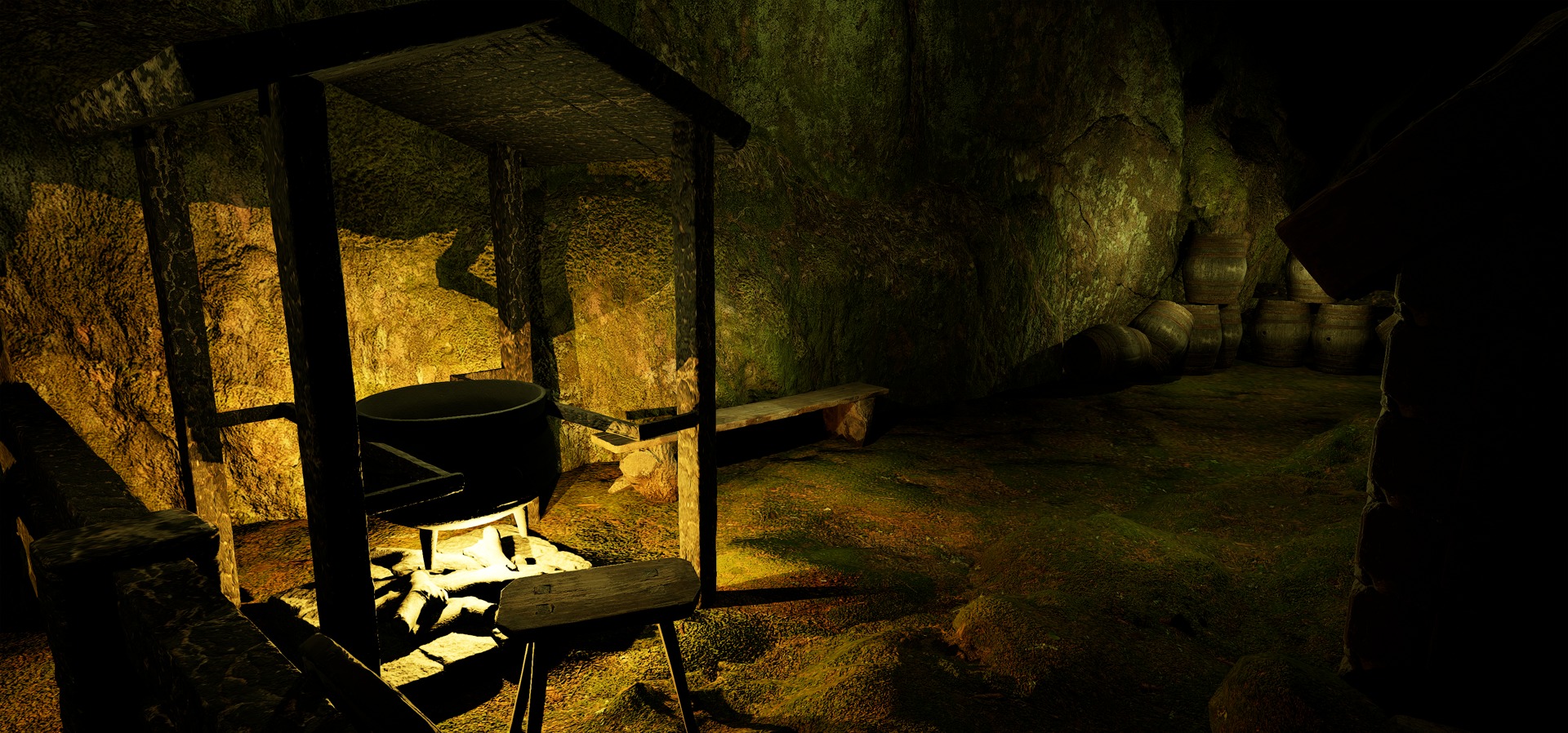 Farmer House and Barn in the Forest 3D model_100