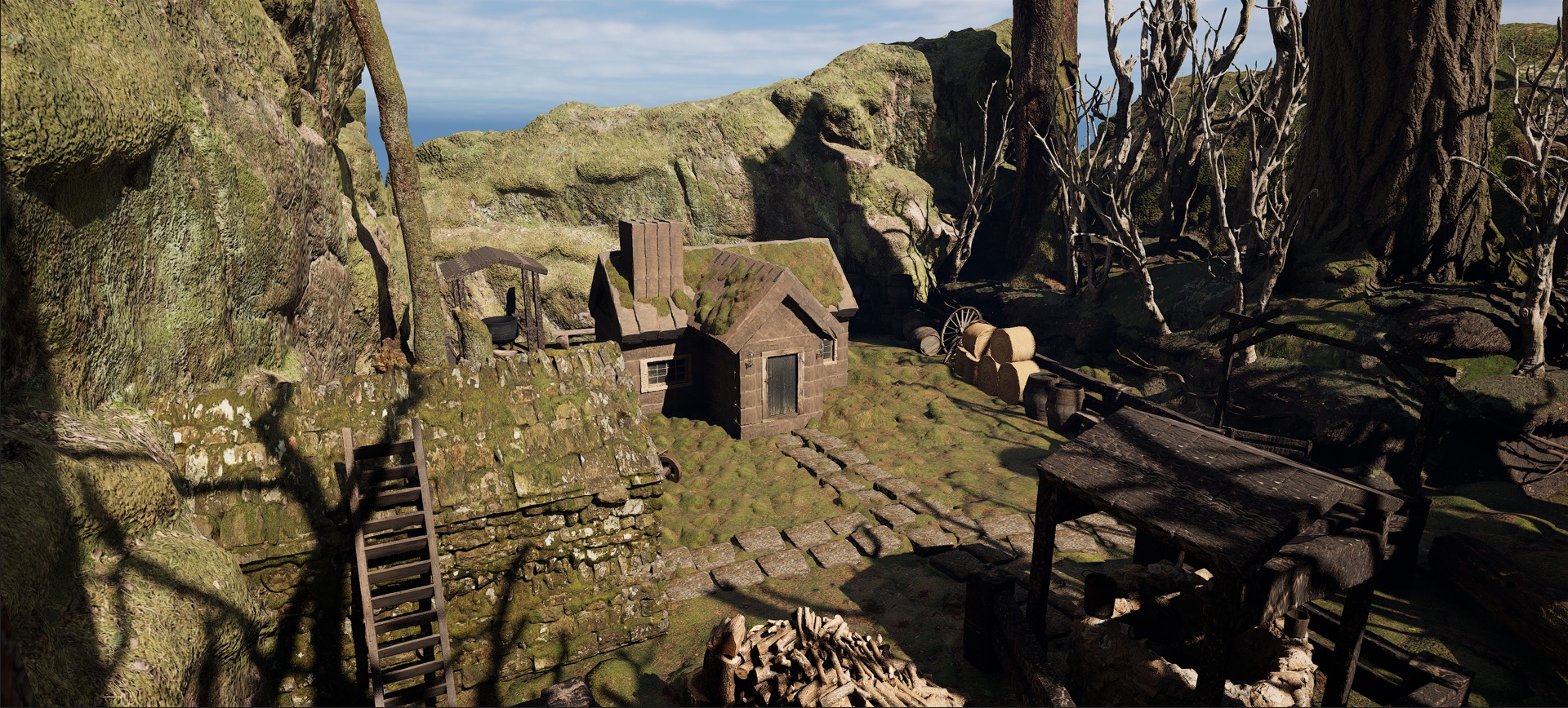 Farmer House and Barn in the Forest 3D model_70