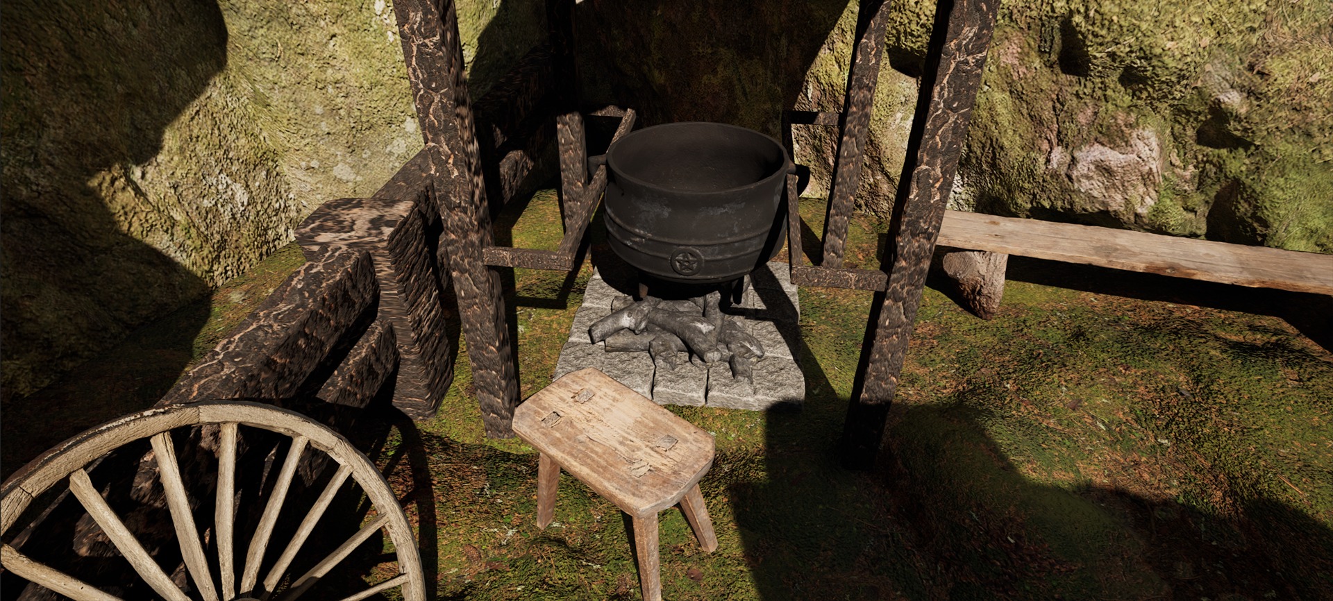 Farmer House and Barn in the Forest 3D model_31