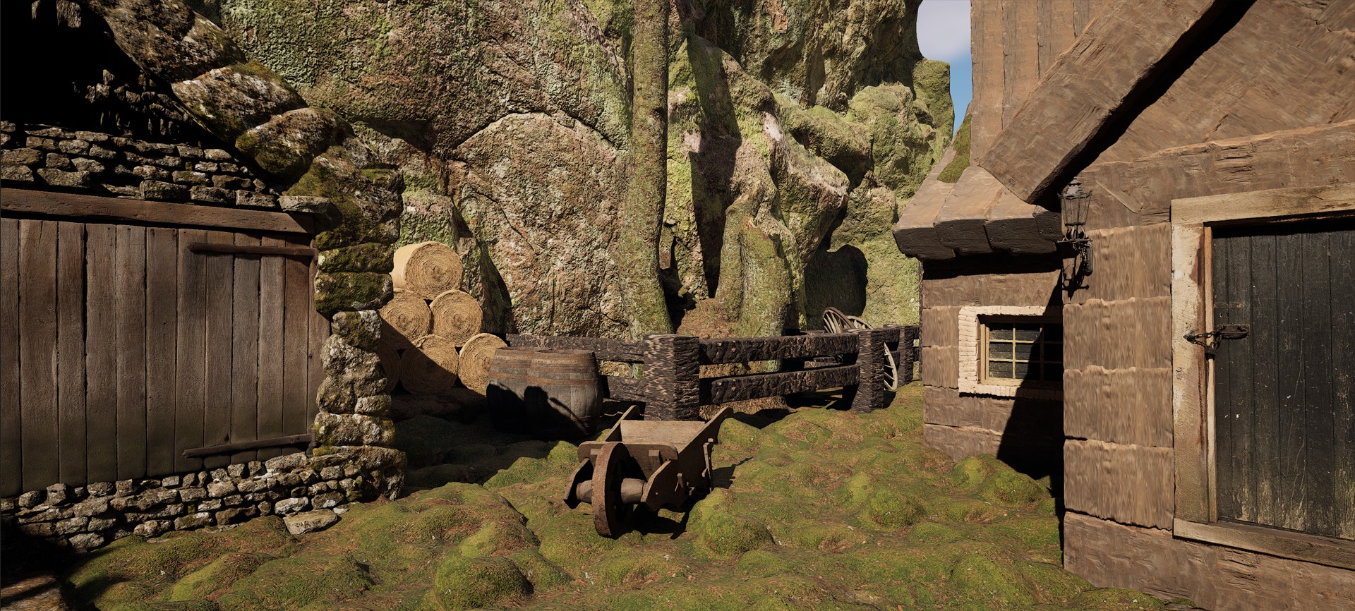 Farmer House and Barn in the Forest 3D model_36