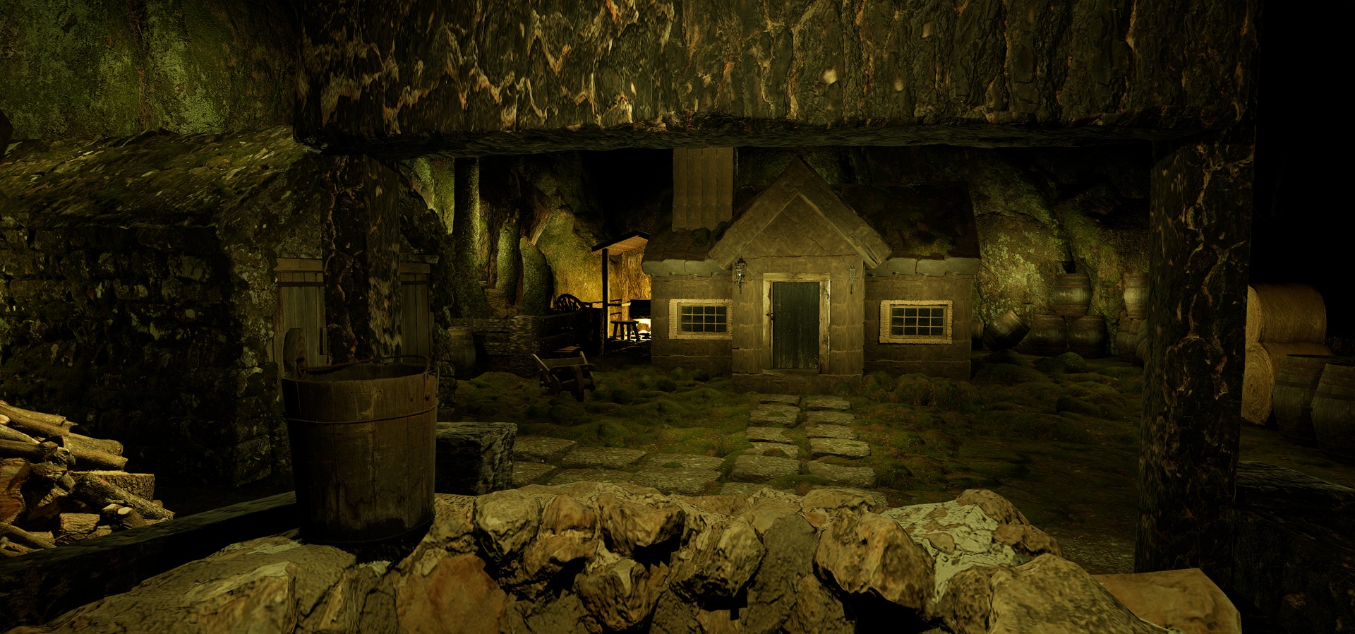 Farmer House and Barn in the Forest 3D model_82