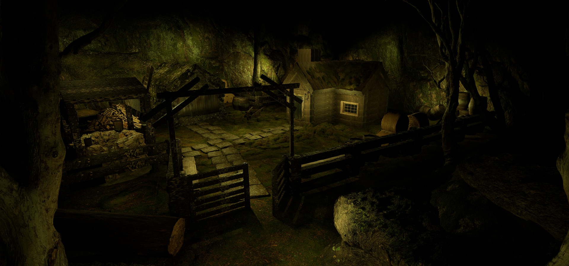 Farmer House and Barn in the Forest 3D model_73