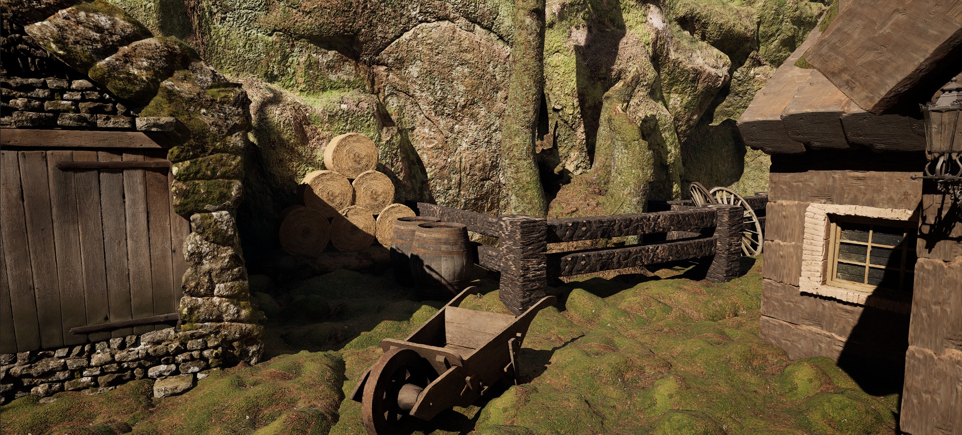 Farmer House and Barn in the Forest 3D model_38