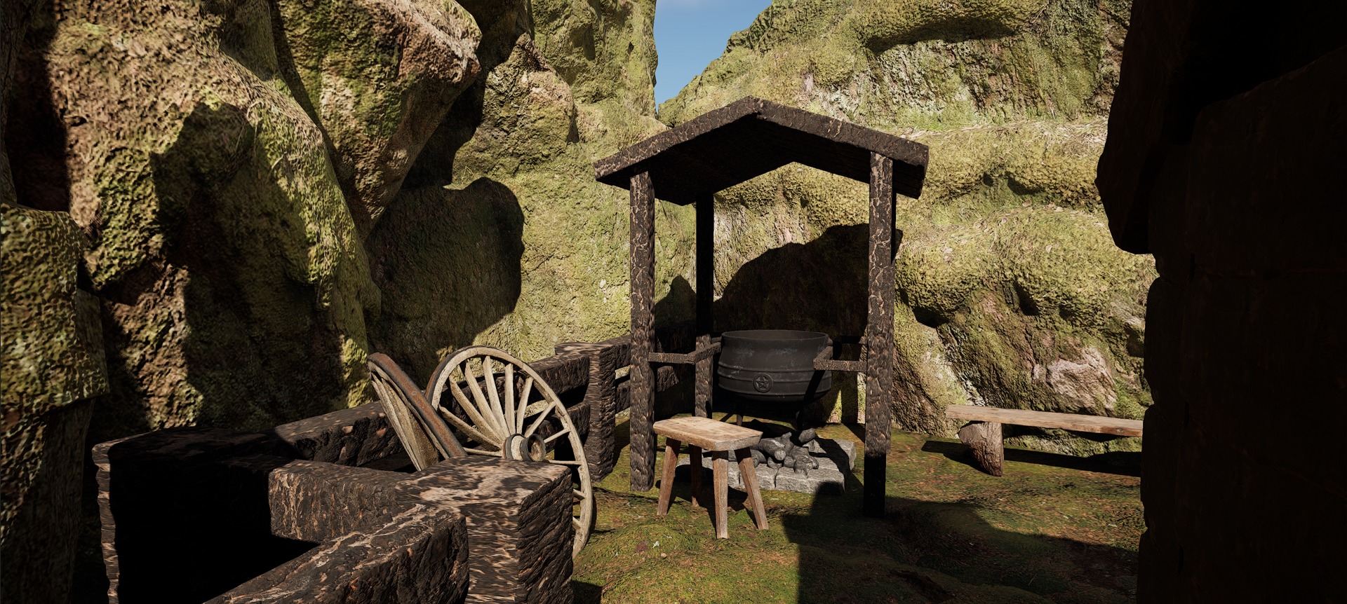 Farmer House and Barn in the Forest 3D model_30