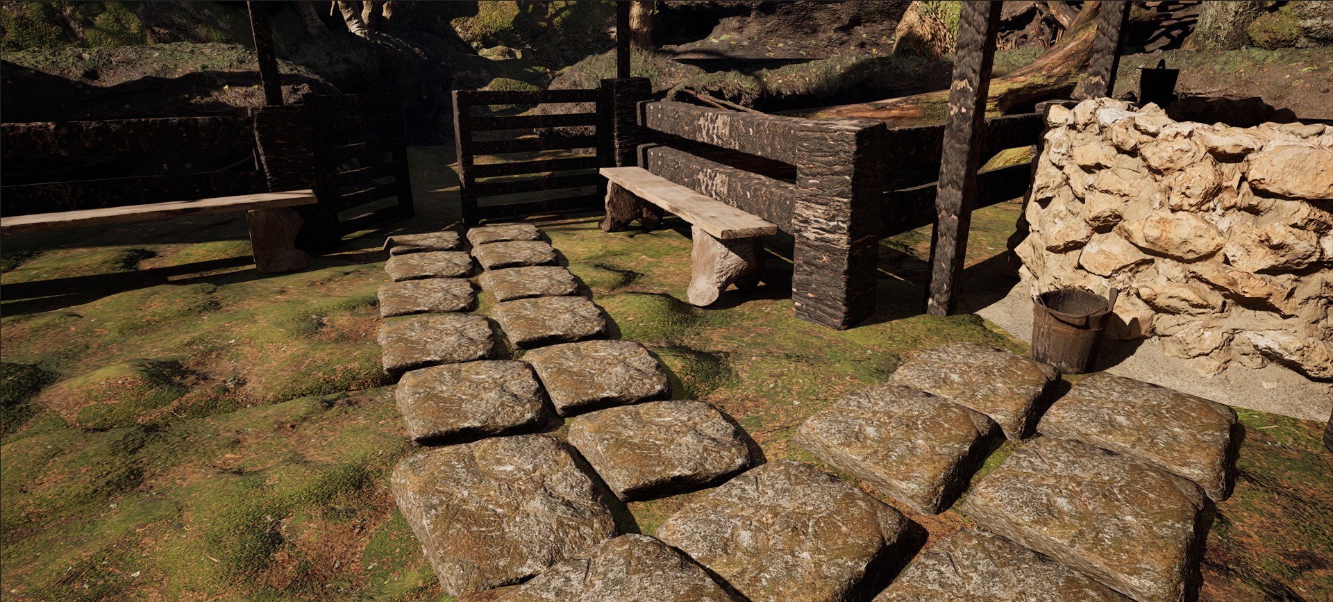 Farmer House and Barn in the Forest 3D model_53