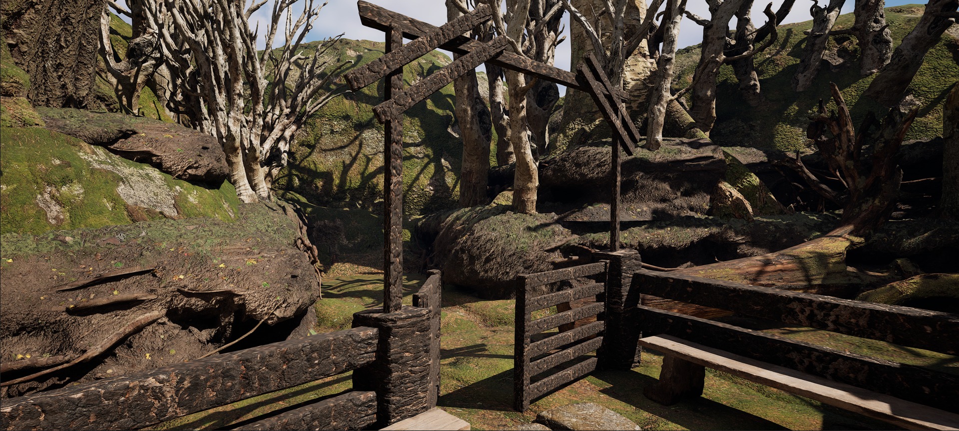 Farmer House and Barn in the Forest 3D model_3