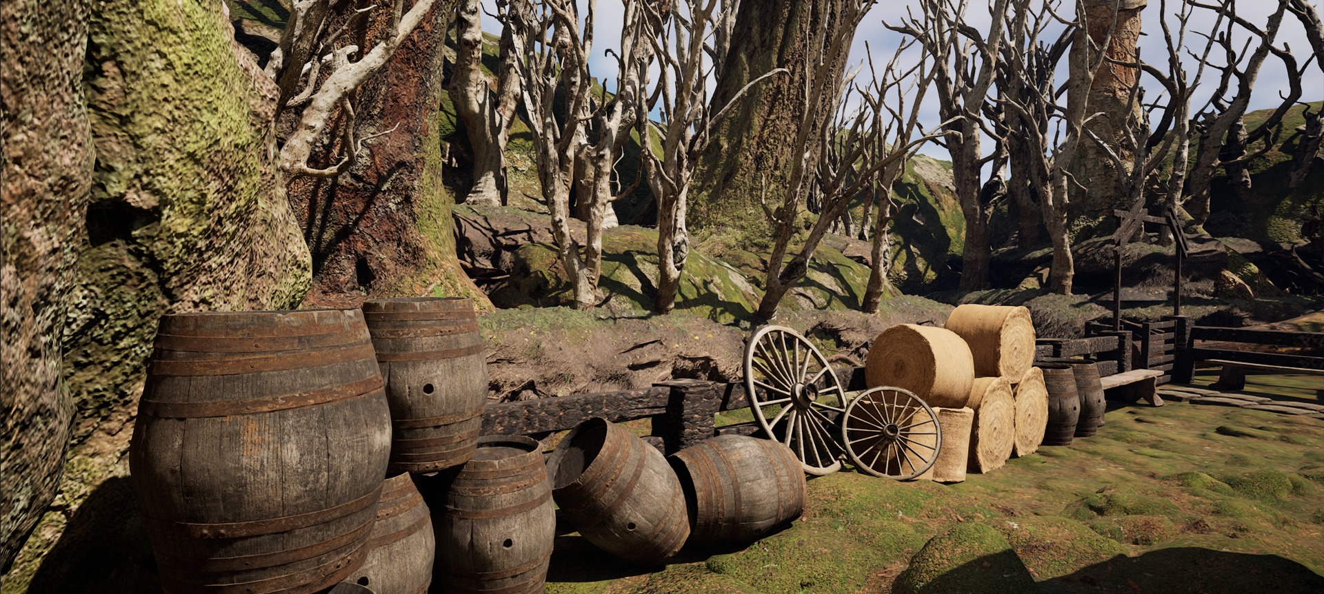 Farmer House and Barn in the Forest 3D model_13