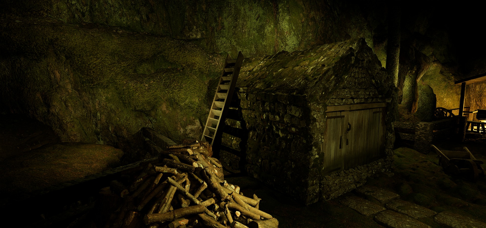 Farmer House and Barn in the Forest 3D model_80