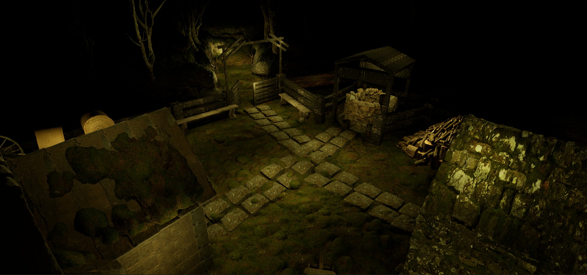 Farmer House and Barn in the Forest 3D model_91