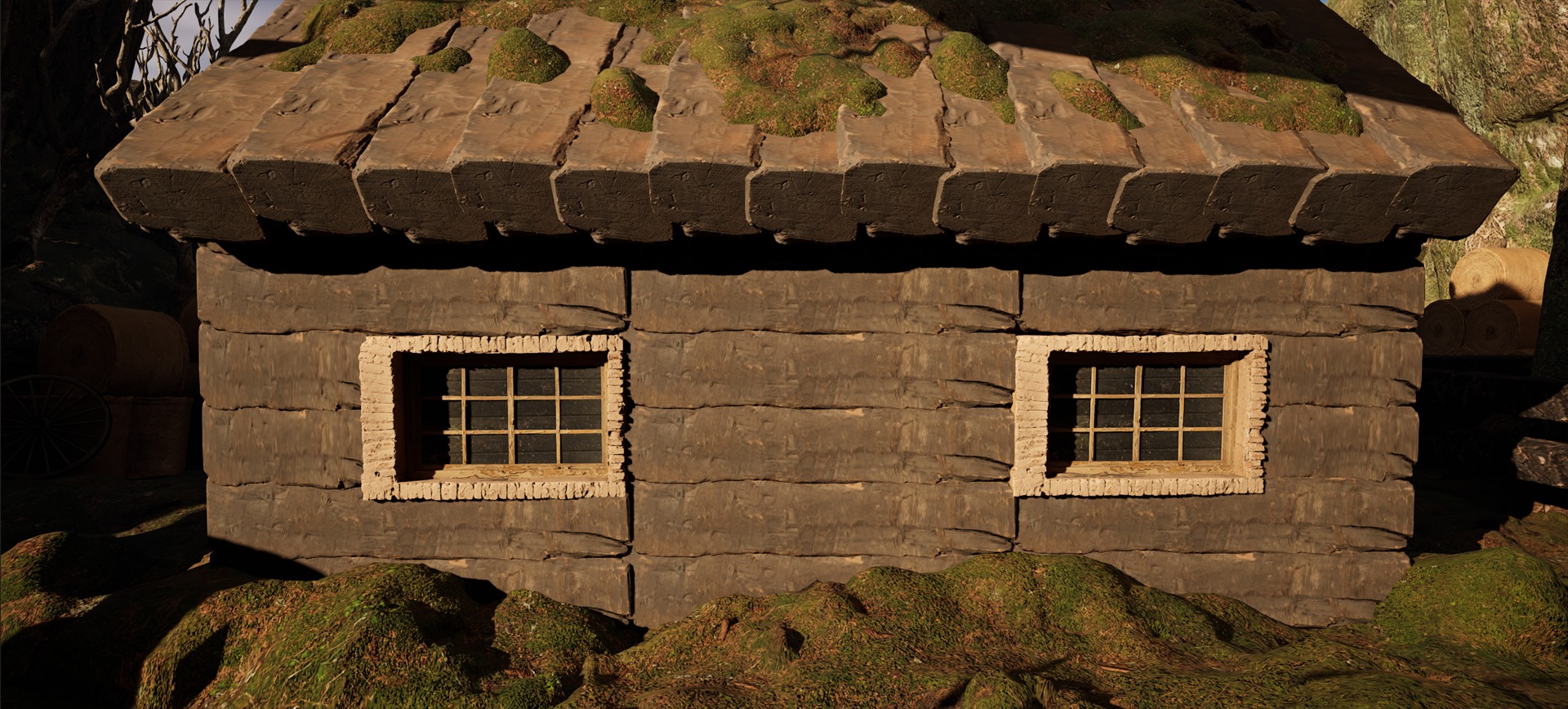 Farmer House and Barn in the Forest 3D model_26