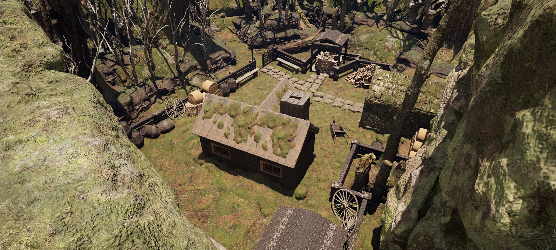 Farmer House and Barn in the Forest 3D model_59