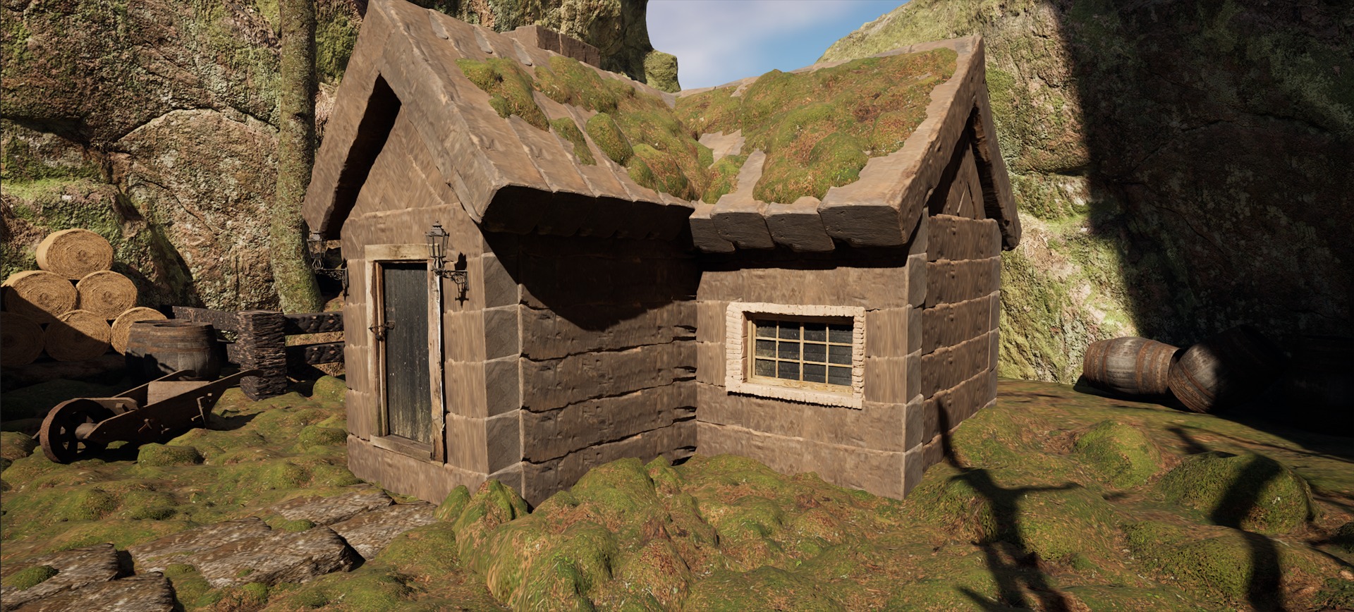 Farmer House and Barn in the Forest 3D model_19