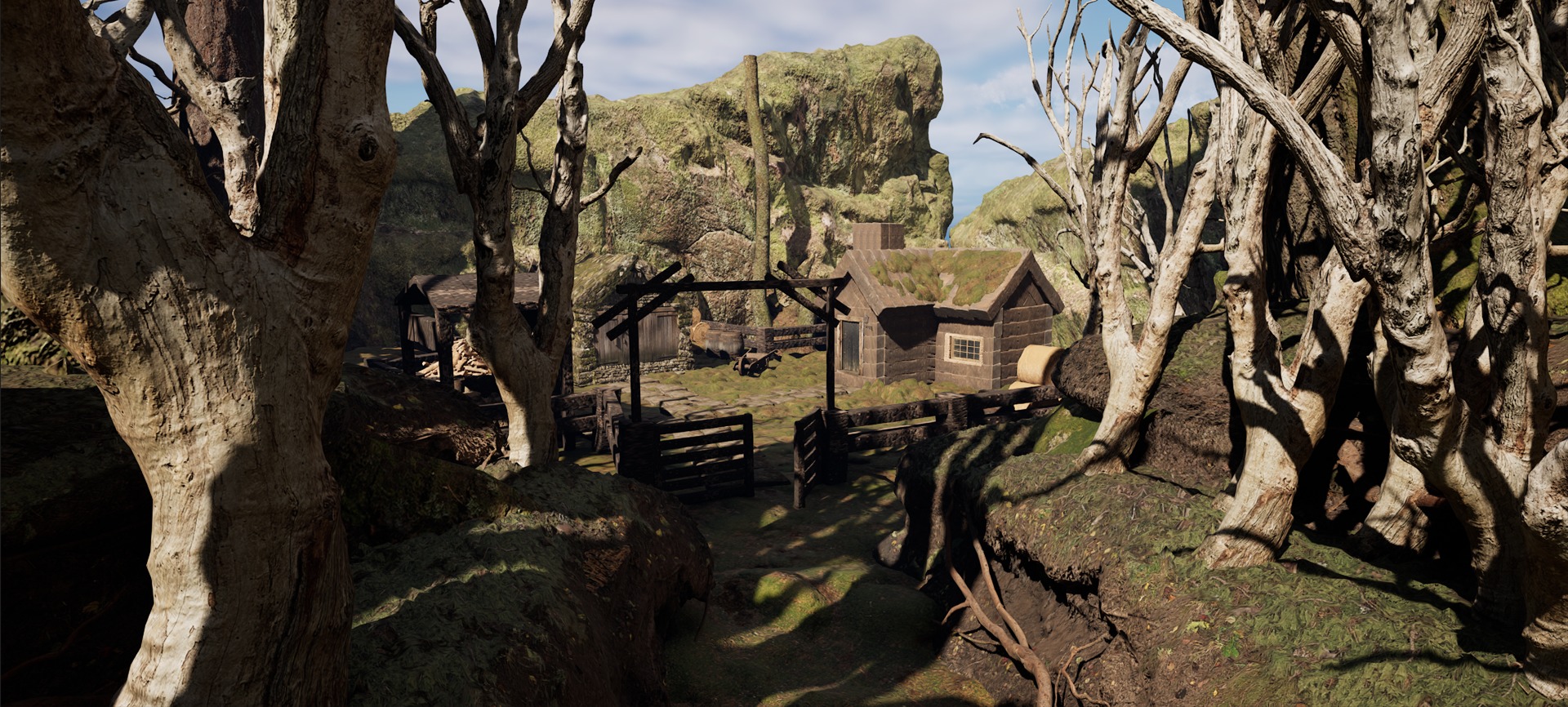 Farmer House and Barn in the Forest 3D model_68