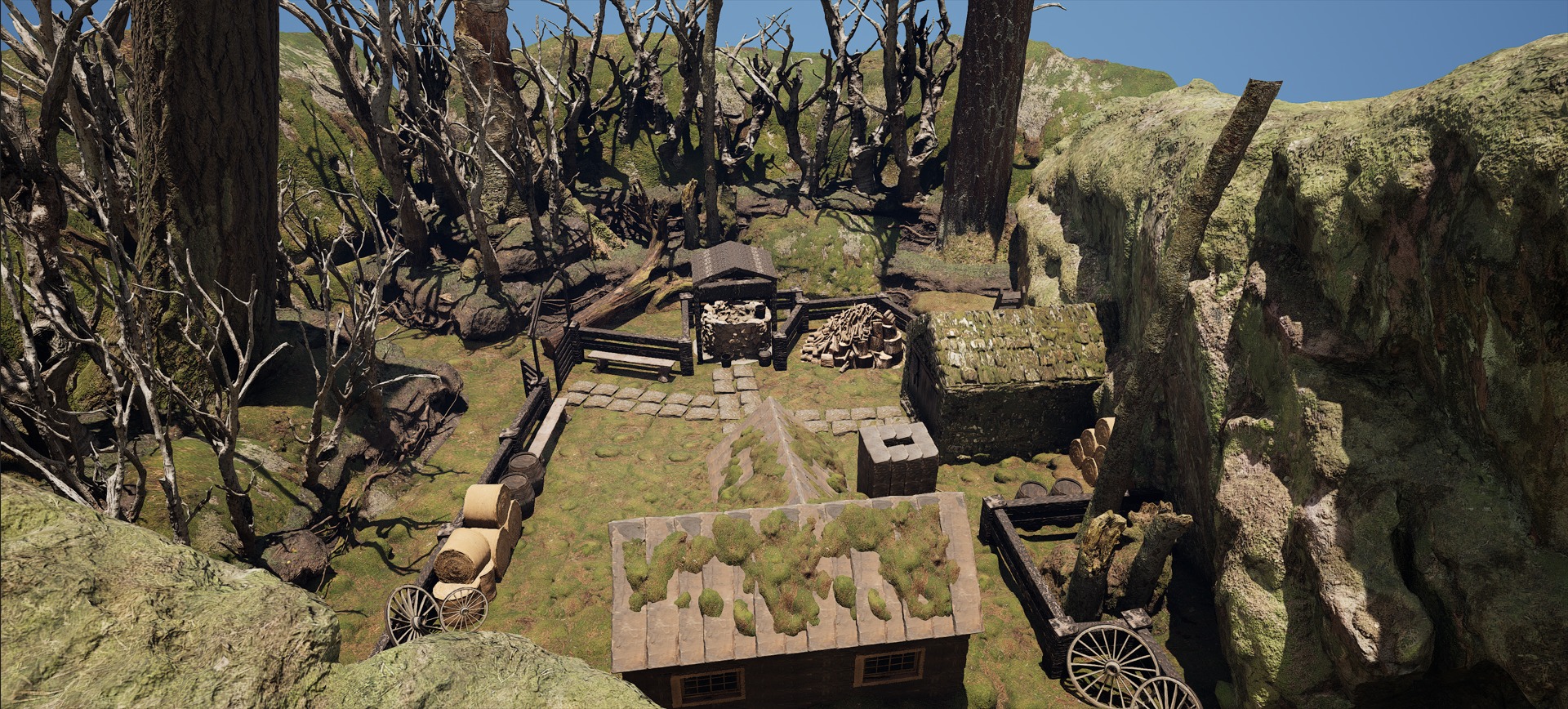 Farmer House and Barn in the Forest 3D model_60