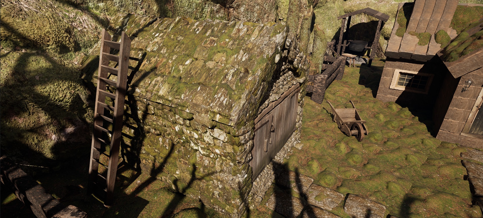 Farmer House and Barn in the Forest 3D model_41