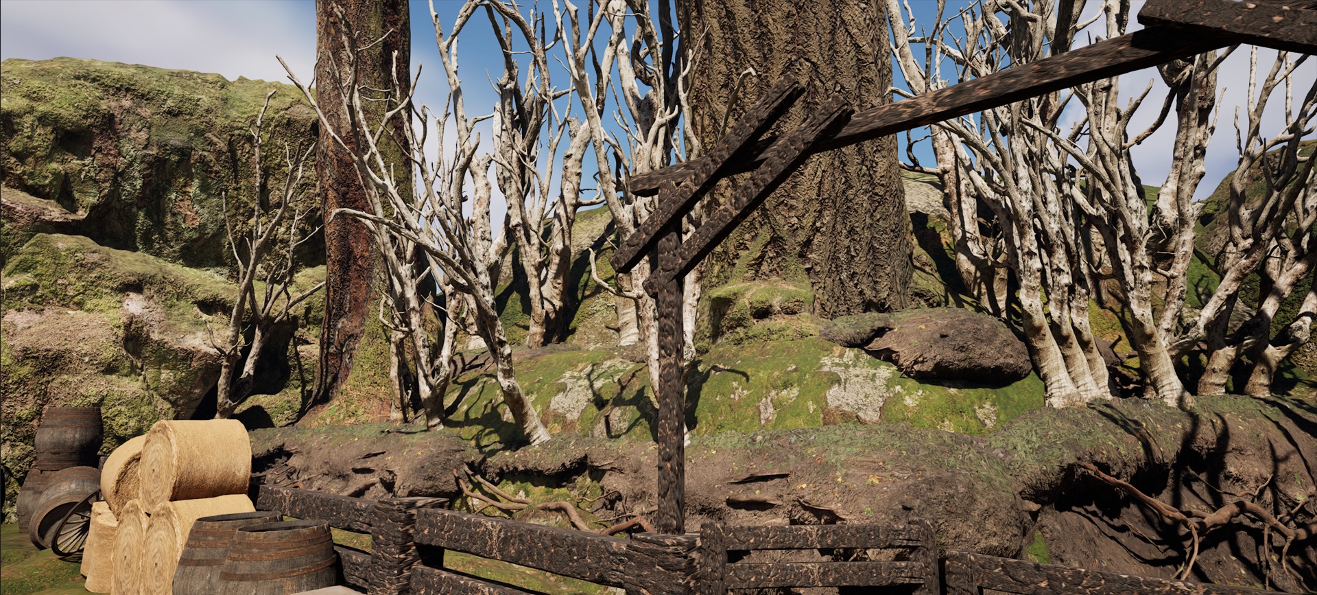 Farmer House and Barn in the Forest 3D model_8