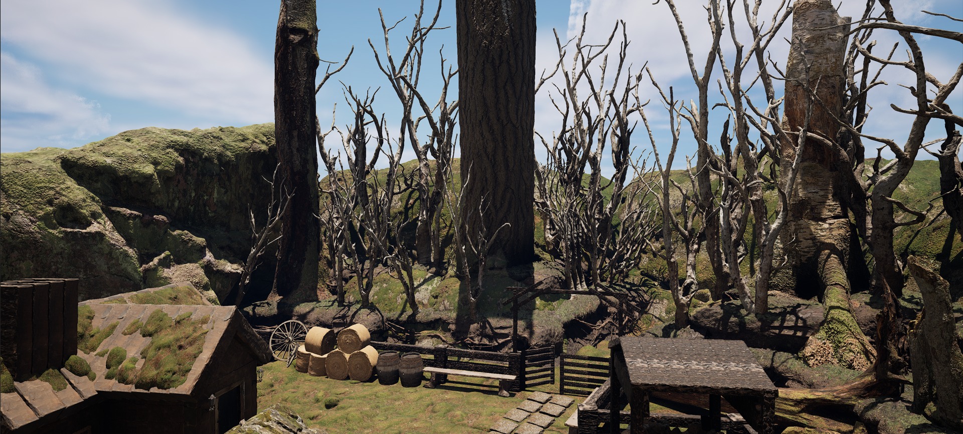 Farmer House and Barn in the Forest 3D model_63