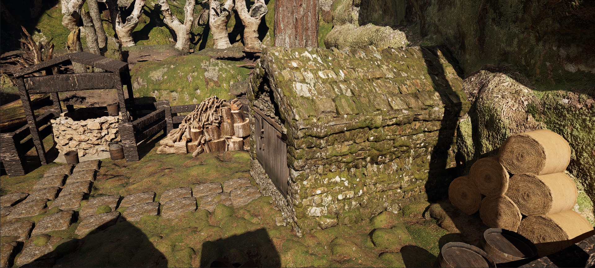 Farmer House and Barn in the Forest 3D model_43