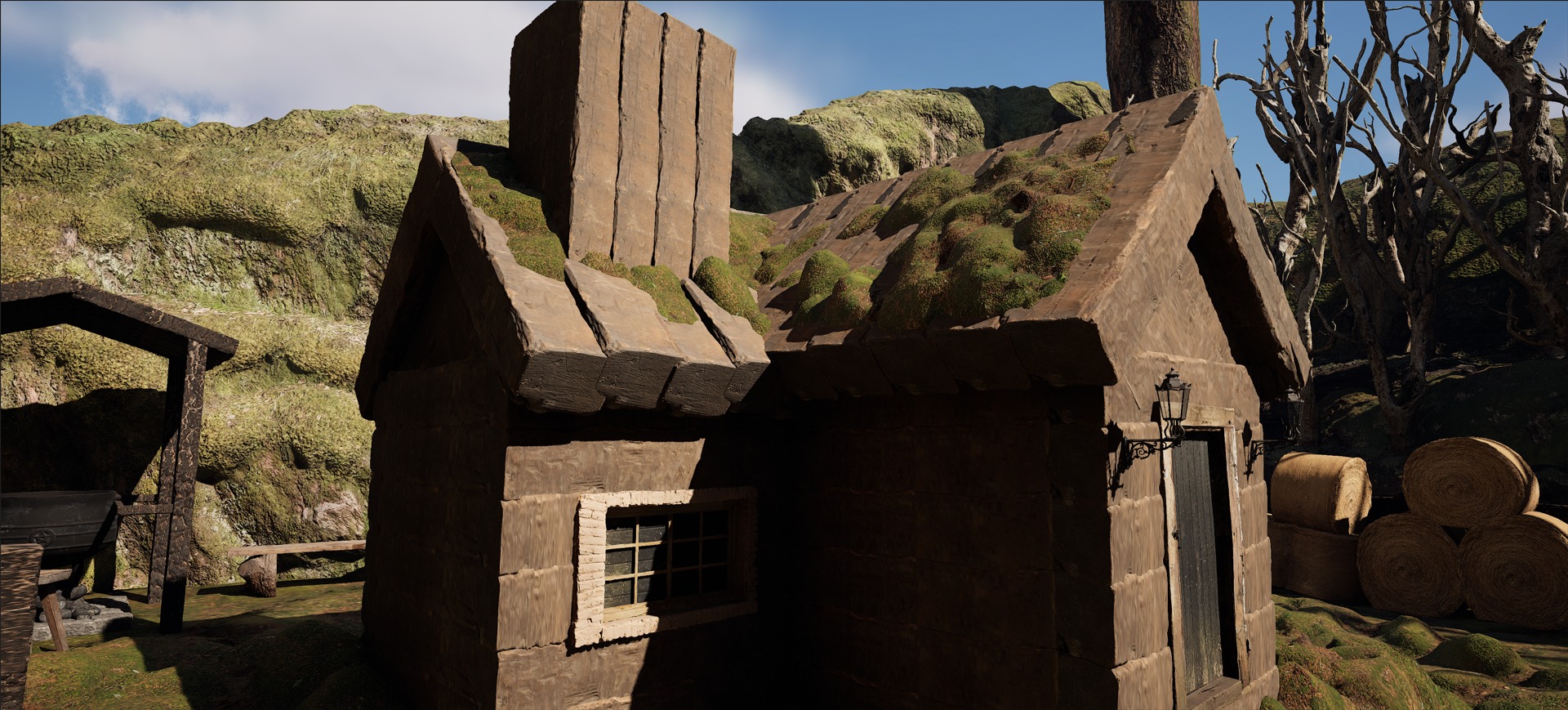 Farmer House and Barn in the Forest 3D model_22