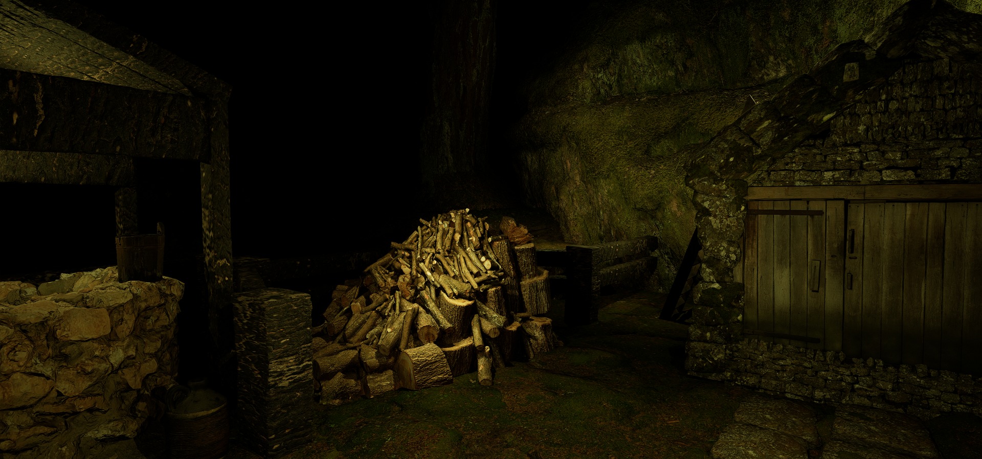 Farmer House and Barn in the Forest 3D model_79